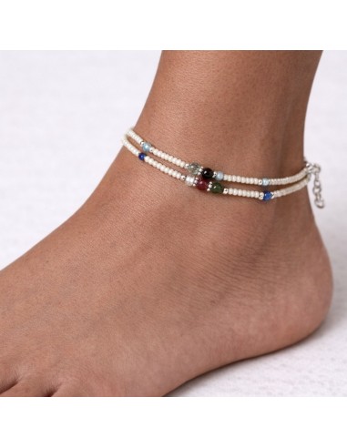 Chevillère népalaise double rang – Howlite blanche