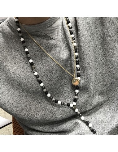 Collier Bouddha en pierre noire – Protection zen