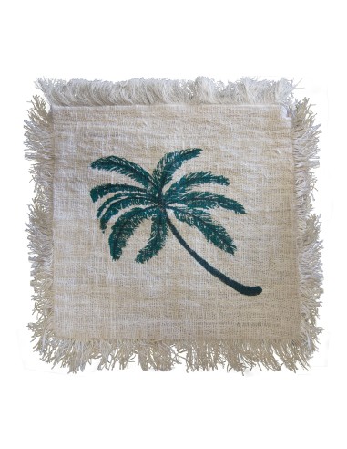 Housse de coussin en lin palmier – Grand format zen