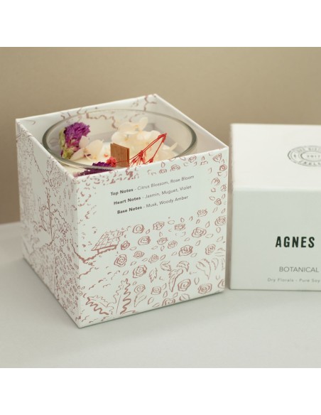 Agnes + Cat – Bougie botanique soja «Roses of Sawrey»