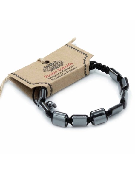 Bracelet Shamballa hématite – Cubes doubles
