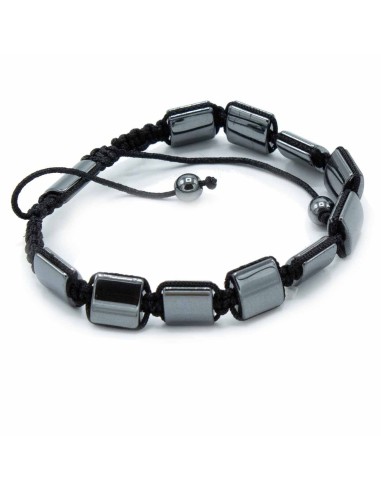 Bracelet Shamballa hématite – Cubes doubles