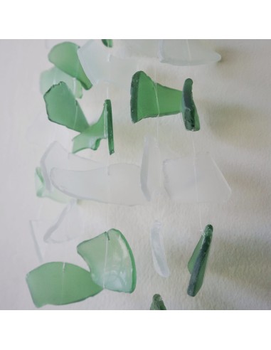 Carillon en verre recyclé – Vert & blanc