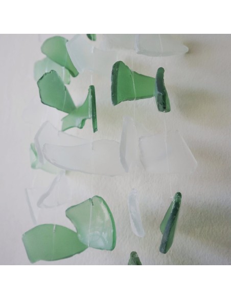 Carillon en verre recyclé – Vert & blanc