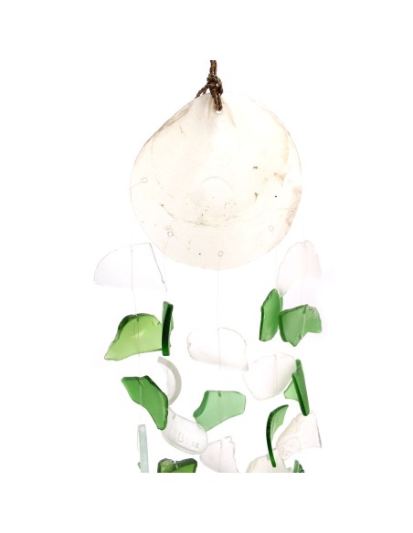 Carillon en verre recyclé – Vert & blanc