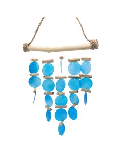 Carillon en bois flotté – Bleu zen