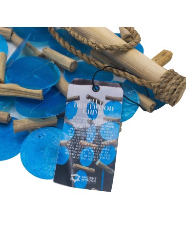 Carillon en bois flotté – Bleu zen