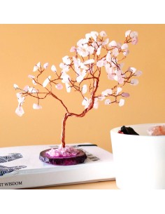 Grand arbre de pierres – Quartz rose & agate