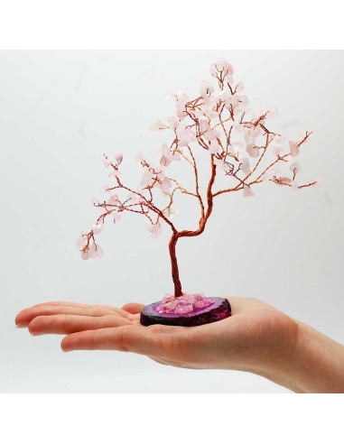 Grand arbre de pierres – Quartz rose & agate