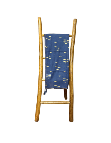 Pareo Nomad Sari méditerranéen – Poissons bleu marine & or
