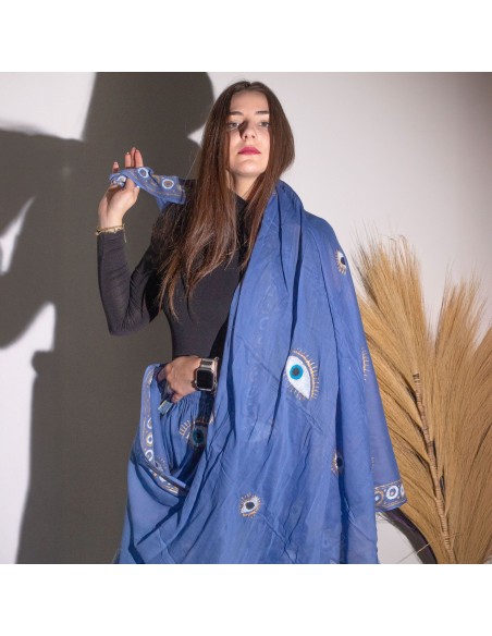 Pareo Nomad Sari méditerranéen – Poissons bleu marine & or