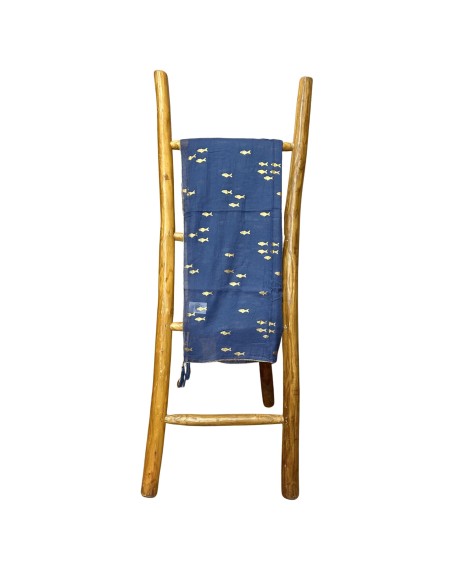 Pareo Nomad Sari méditerranéen – Poissons bleu marine & or