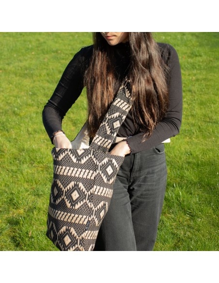 Sac tote jacquard naturel – Telar del Desierto