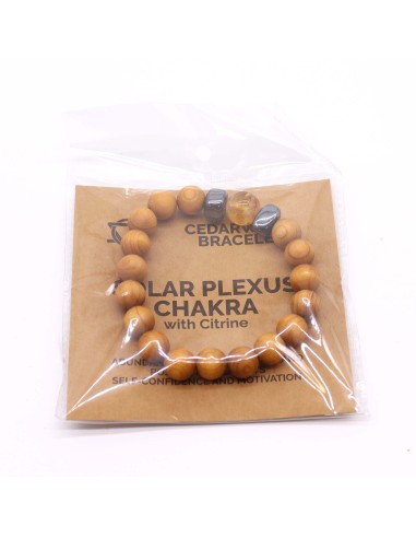 Bracelet cèdre & citrine – Chakra solaire