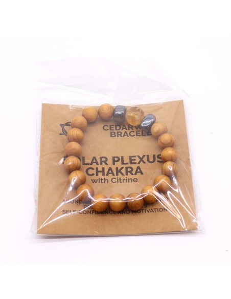Bracelet cèdre & citrine – Chakra solaire
