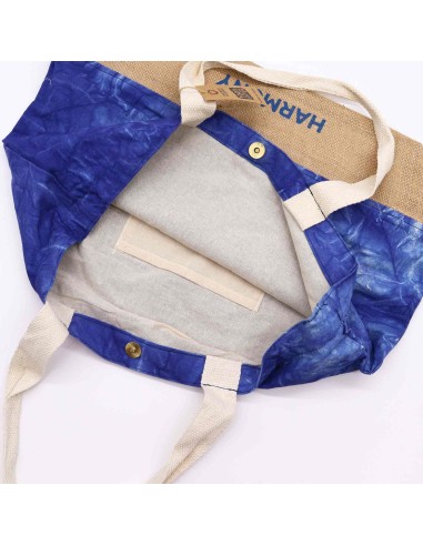 Sac naturel en coton – Bleu, mandala «?Harmonie?»