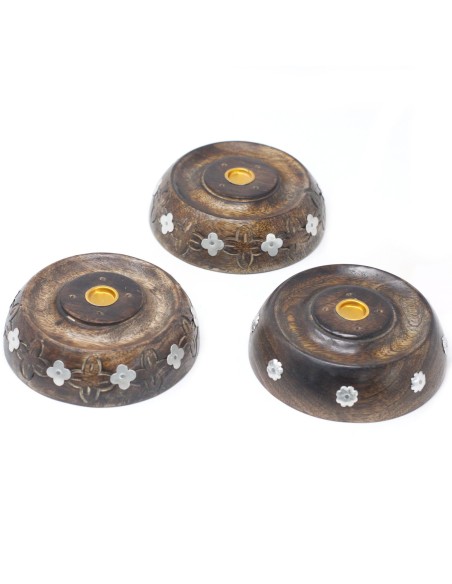 Petit brûleur d’encens cônes & bâtonnets – Bois de manguier (assorti)