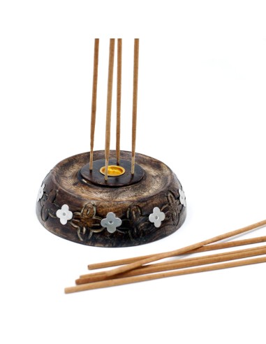 Petit brûleur d’encens cônes & bâtonnets – Bois de manguier (assorti)