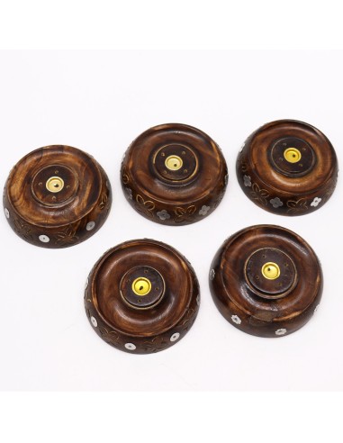Petit brûleur d’encens cônes & bâtonnets – Bois de manguier (assorti)