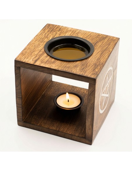Grand Brûle-parfum en bois de manguier – Arbre de Vie