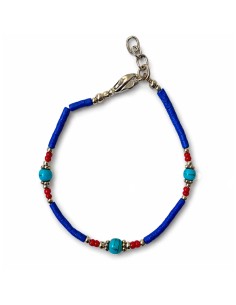 Bracelet népalais perles fines – Onyx bleu