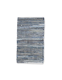 Petit tapis jute & coton recyclé – Bleu doux