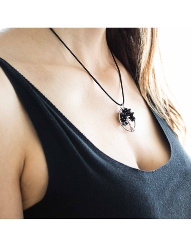 Pendentif Arbre de Vie en agate noire – Protection