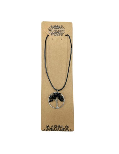 Pendentif Arbre de Vie en agate noire – Protection