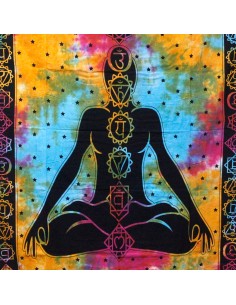 Colcha double Bouddha Chakras – Harmonie énergétique