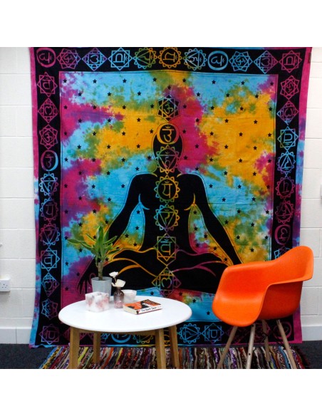 Colcha double Bouddha Chakras – Harmonie énergétique