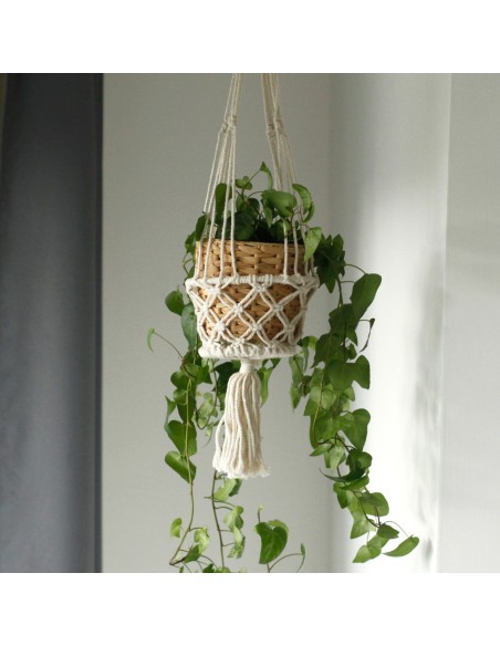 Petit cache-pot en macramé – Zen végétal