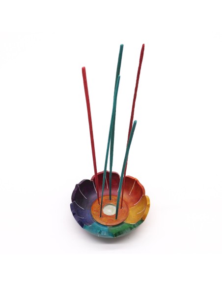 Porte?encens Fleur de Lotus en stéatite – Chakras