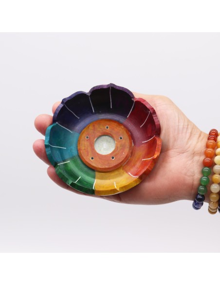 Porte?encens Fleur de Lotus en stéatite – Chakras