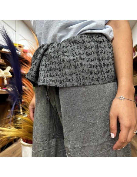 Pantalon yoga & festival – Mandala pêcheur thaï gris