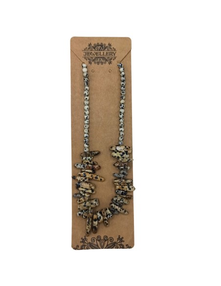 Collier Longstone en pierre dalmatienne
