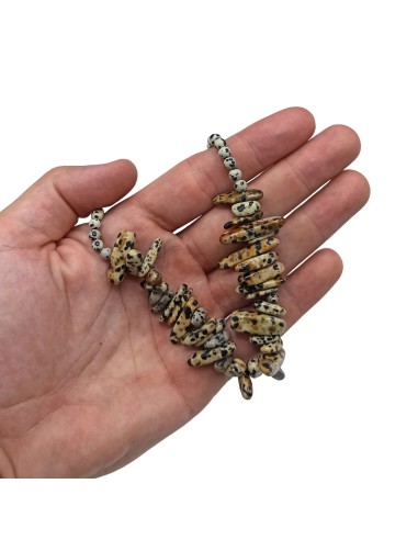 Collier Longstone en pierre dalmatienne