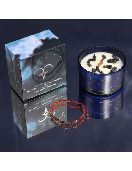 Bougie zodiac en cristal & bracelet – Bélier