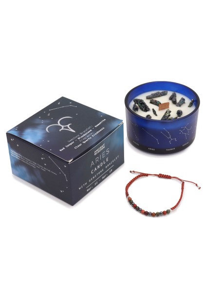 Bougie zodiac en cristal & bracelet – Bélier