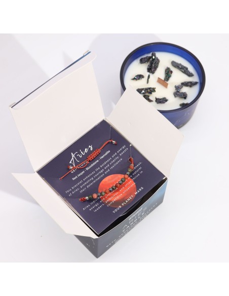 Bougie zodiac en cristal & bracelet – Bélier