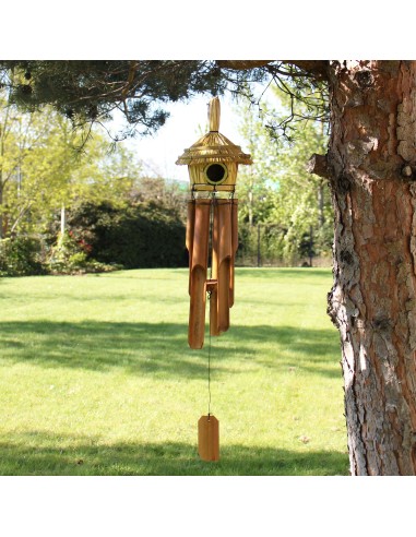 Maison décorative pour oiseaux – Bois naturel zen