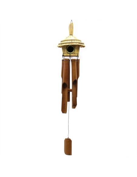 Maison décorative pour oiseaux – Bois naturel zen