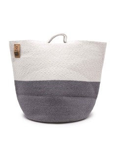Grand panier en corde de coton – Gris apaisant