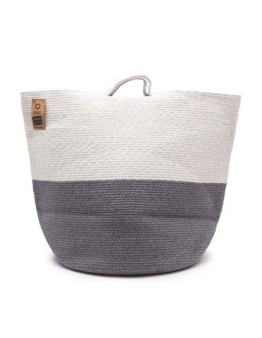 Grand panier en corde de coton – Gris apaisant