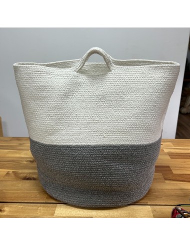Grand panier en corde de coton – Gris apaisant