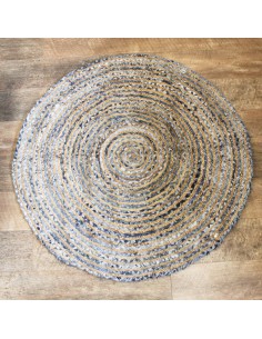 Tapis rond en jute & coton recyclé – Zen durable