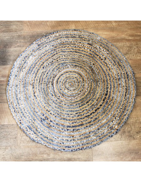 Tapis rond en jute & coton recyclé – Zen durable