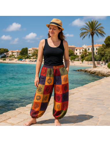 Pantalon Nomad Sari – Champignons imprimés orange (S/M)