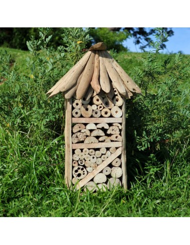 Hôtel à insectes & abeilles en bois flotté – Nature zen