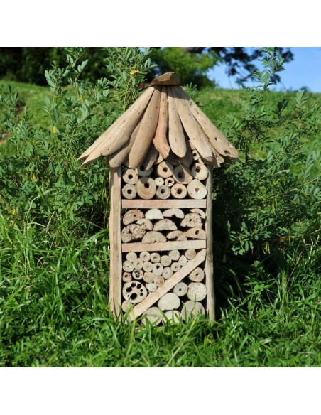 Hôtel à insectes & abeilles en bois flotté – Nature zen