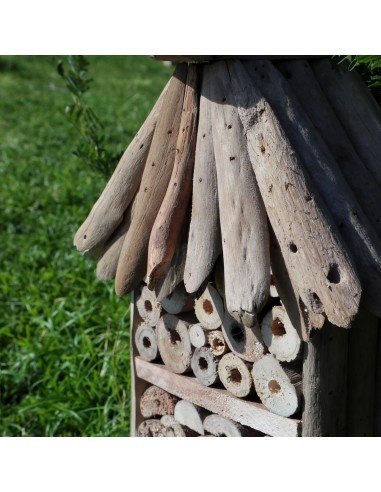 Hôtel à insectes & abeilles en bois flotté – Nature zen